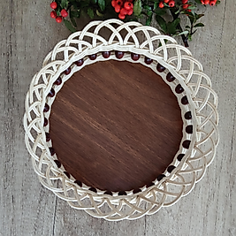 Yuvarlak Etrafı Çicek Deseni Ekmek Sepeti